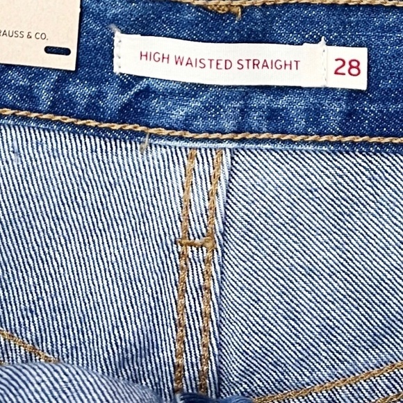 NWT Levi’s High Waisted Straight Distressed Jeans in Joe Strut - Picture 7 of 10